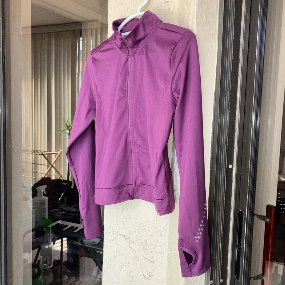 Hind Plum Zip-Up Lightweight Workout Jacket - Picture 2 of 10